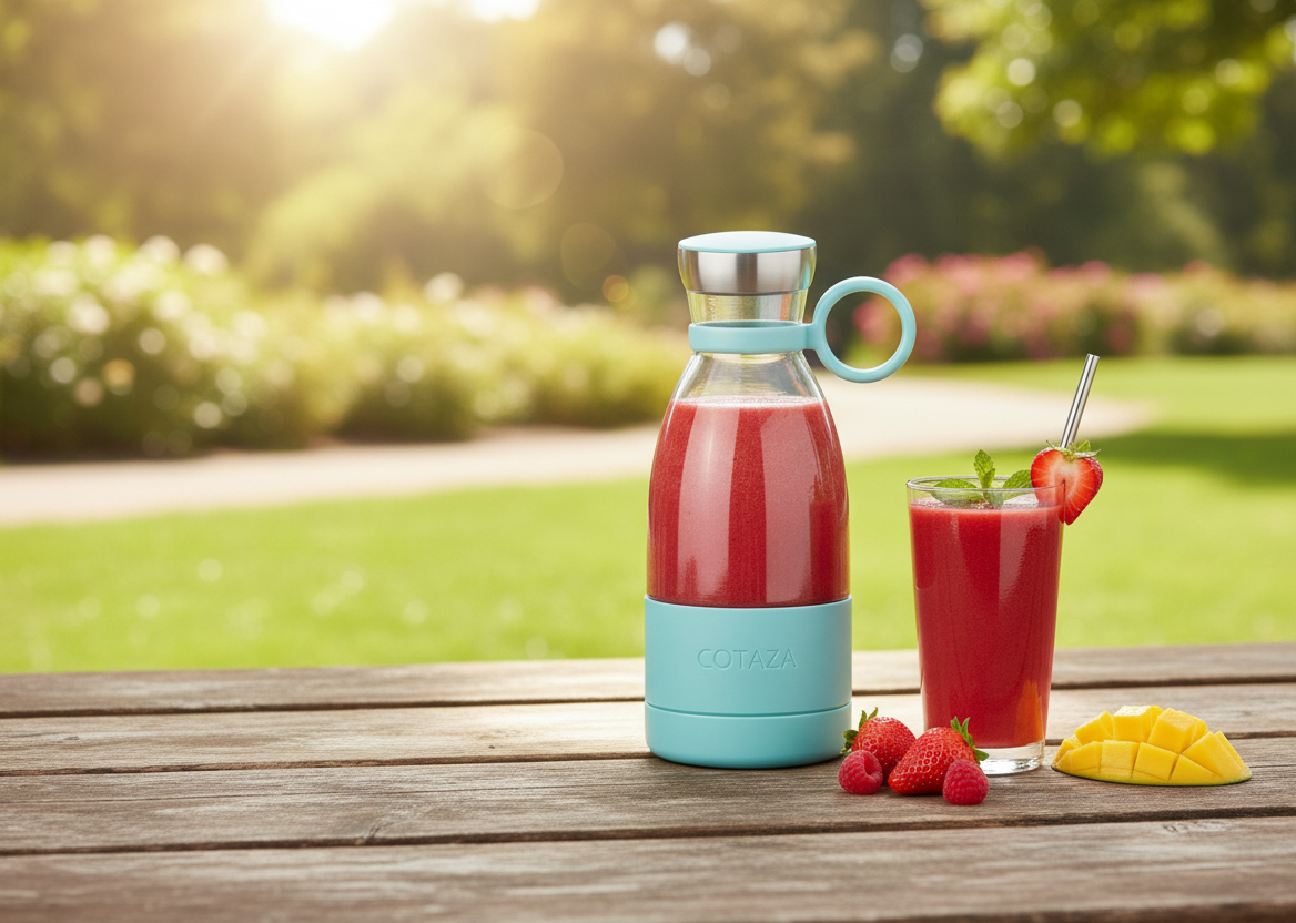 Juicer Combo – 420ml Portable Juicer Blender with 2 Straight & 2 Bent Reusable Steel Straws and Cleaning Brush for Smoothies & Juices.