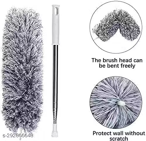 Microfiber Duster with Extension Pole,Washable Bendable Head Ceiling Fan Duster,15-100 inch Wet or Dry Dust Collect Telescoping Dusters for Cleaning Ceiling Fan,High Ceiling,Keyboard,Furniture,Cars / Fan Duster And Car Cleaner