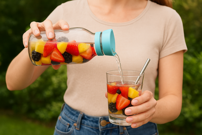 Juicer Combo – 420ml Portable Juicer Blender with 2 Straight & 2 Bent Reusable Steel Straws and Cleaning Brush for Smoothies & Juices.