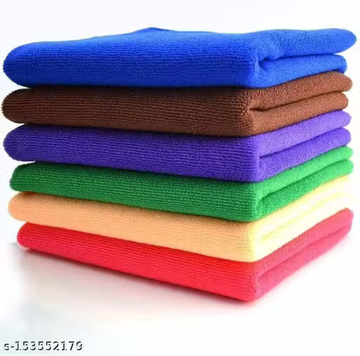 Trosskart Microfiber Towel For Car 40*40 Cm Cloth Kitchen For Hair Face Cleaning Towels Clothes 280 Gsm Cloths For Women & Men Pack Of 6